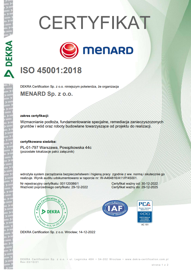 ISO 45001:2018 Menard